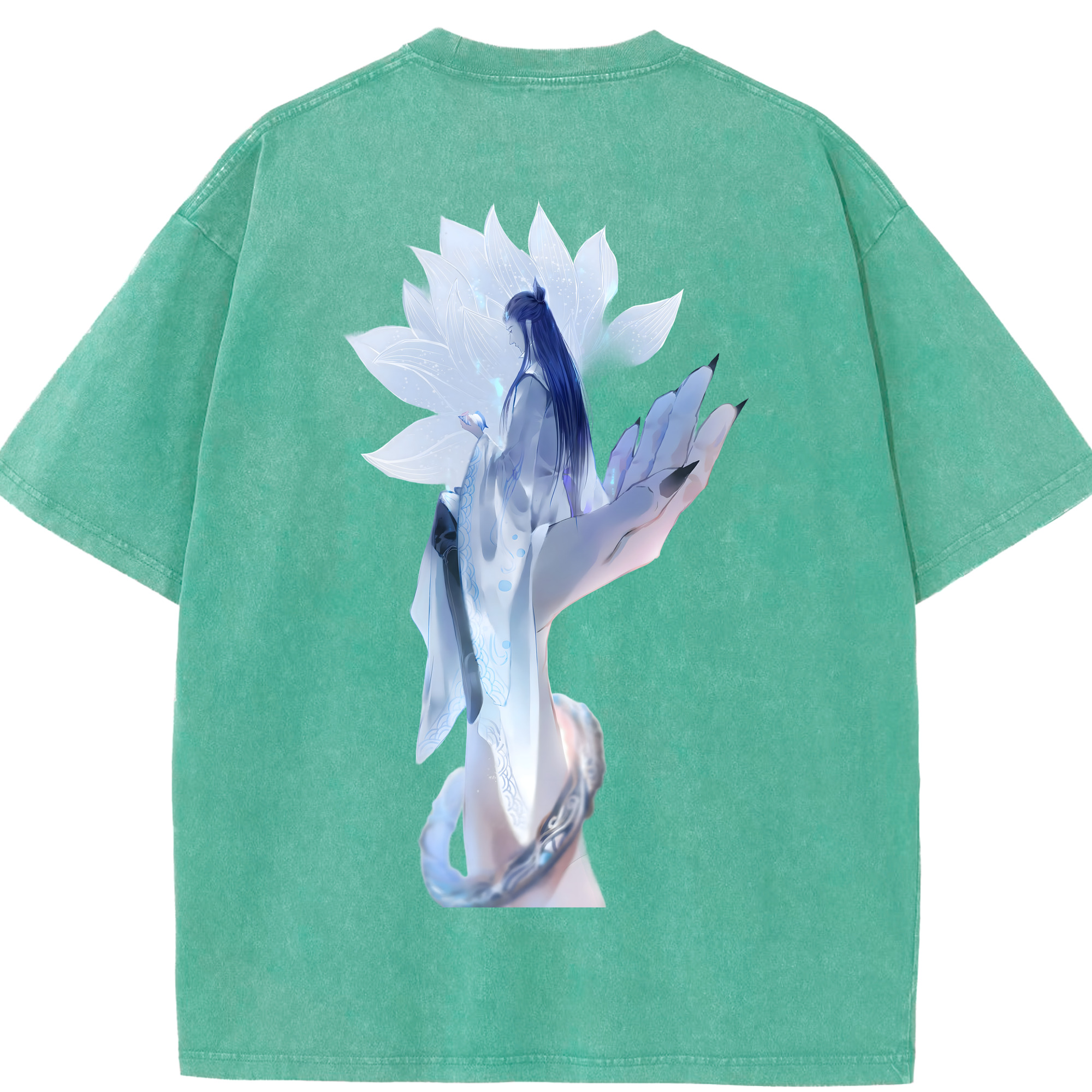 （画像用） Ne Zha 2 ナタ 魔童の大暴れ 綿100% ヴィンテージ風 半袖Tシャツ（背面プリント）